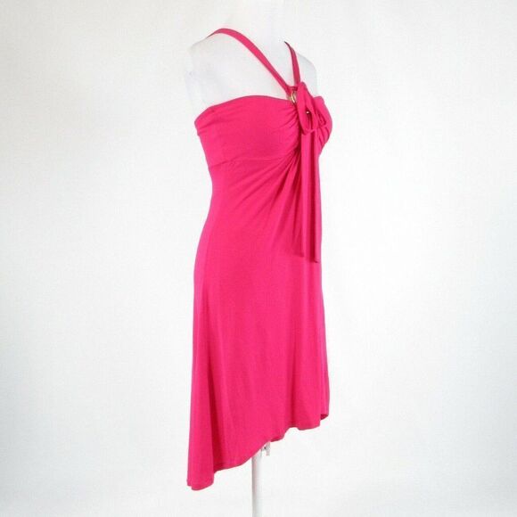 Pink CACHE asymmetrical hem dress S - Picture 3 of 8